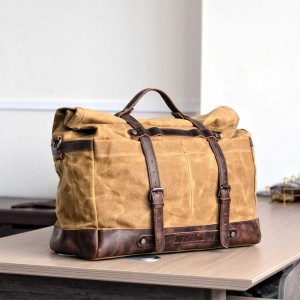 TP6 WaxRollTraveler™ Multifunktional Reisetasche Schultertasche Unisex aus canvas mit leder - khaki